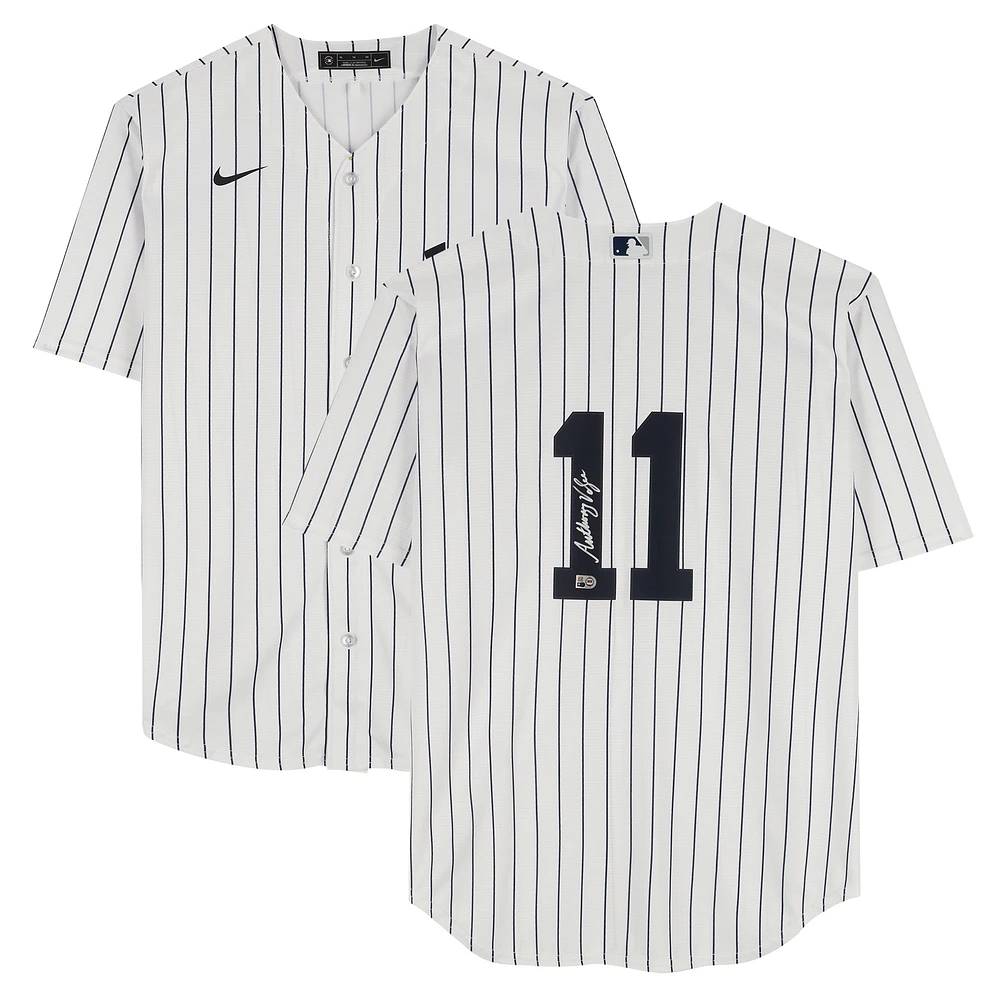 Maillot réplique Nike blanc autographié par Anthony Volpe des Yankees de New York