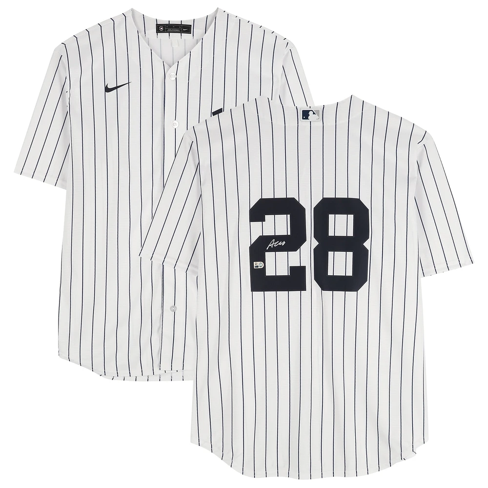 Austin Wells New York Yankees Autographed White Nike Replica Jersey
