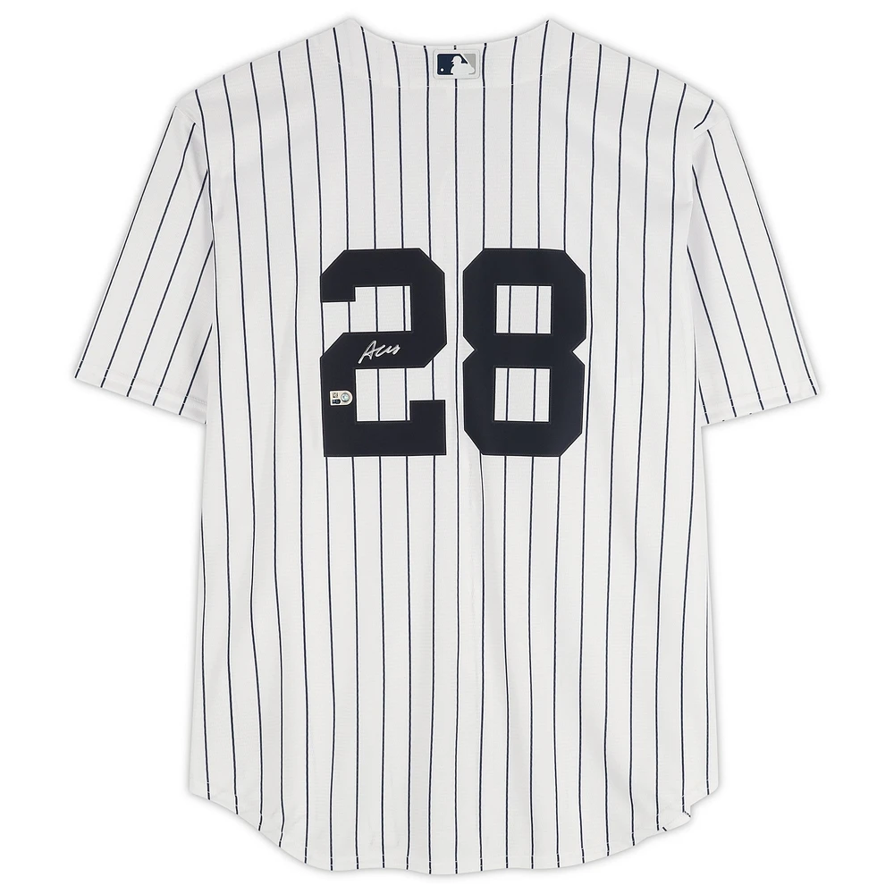 Austin Wells New York Yankees Autographed White Nike Replica Jersey