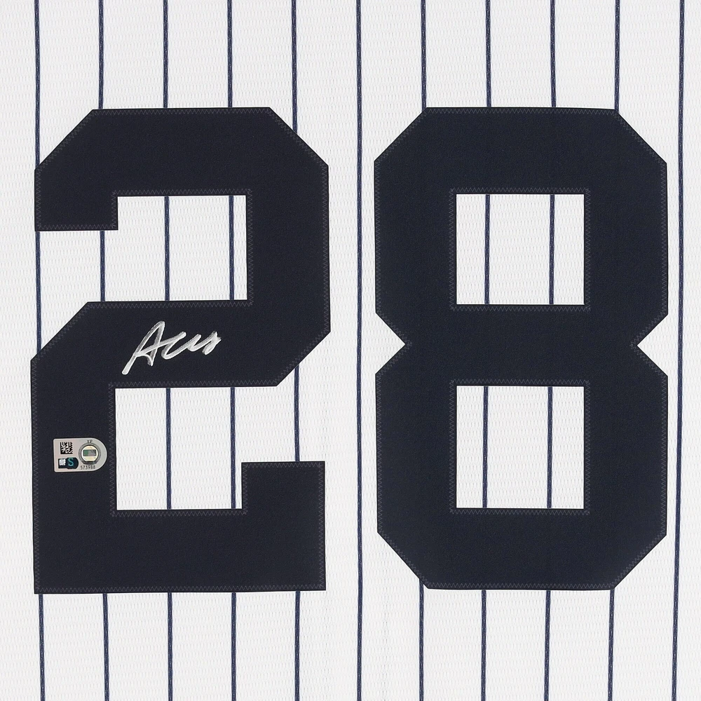 Austin Wells New York Yankees Autographed White Nike Replica Jersey