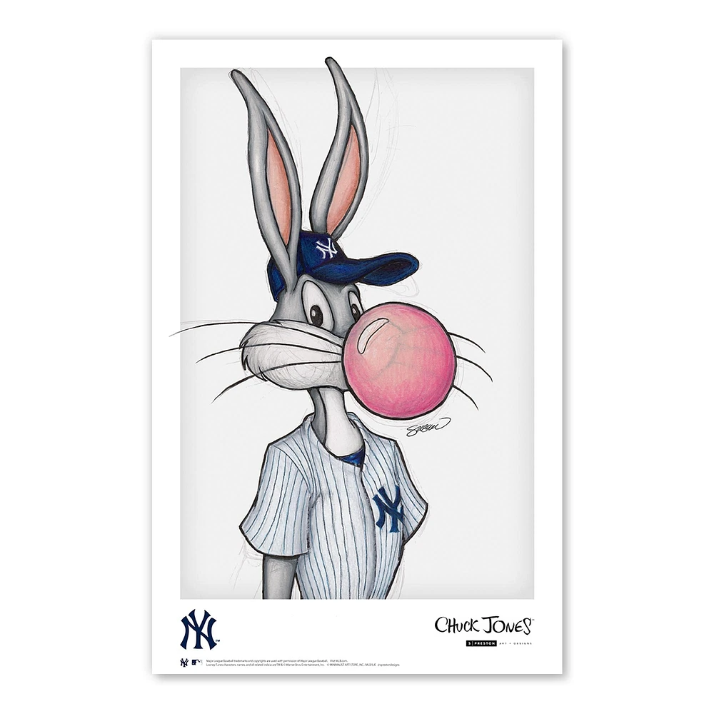 Bugs Bunny New York Yankees 11"x 17" Looney Tunes affiche imprimée