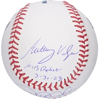 Baseball autographié par Derek Jeter et Anthony Volpe des Yankees de New York avec plusieurs inscriptions pour leurs débuts en MLB - Édition limitée à 10 exemplaires