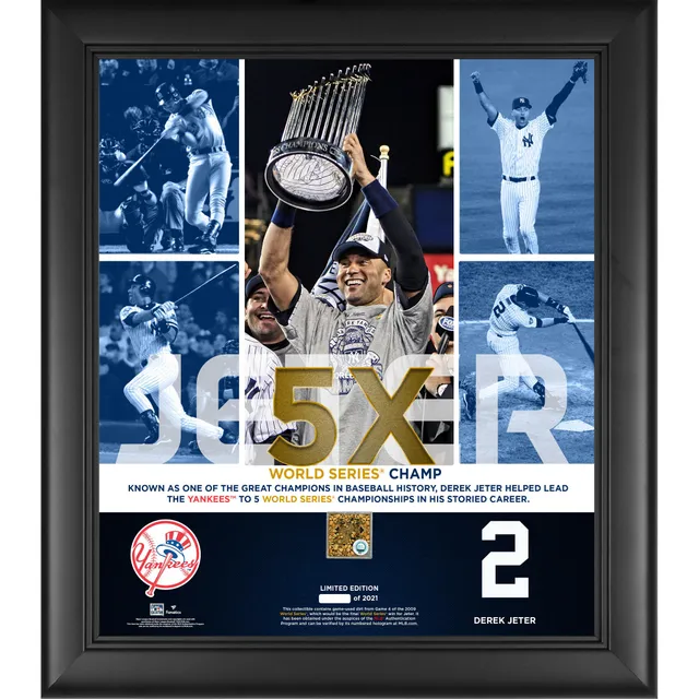 Derek Jeter Framed 15x17 Yankees Captain Collage Photo w/Game used Dirt Fanatics