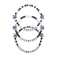 FOCO New York Yankees 3-Pack Friendship Bracelet Set