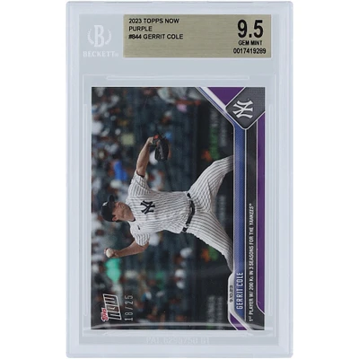 Gerrit Cole New York Yankees 2023 Topps Now 1st Player with 200K in 3 Seasons for the Yankees Purple #844 #/25 BGS Authenticated 9.5 Card