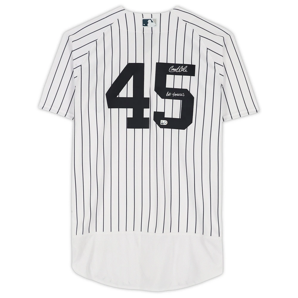 Maillot Nike authentique autographié par Gerrit Cole des Yankees de New York avec l'inscription « Go Yankees »