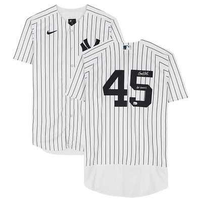 Maillot Nike authentique autographié par Gerrit Cole des Yankees de New York avec l'inscription « Go Yankees »