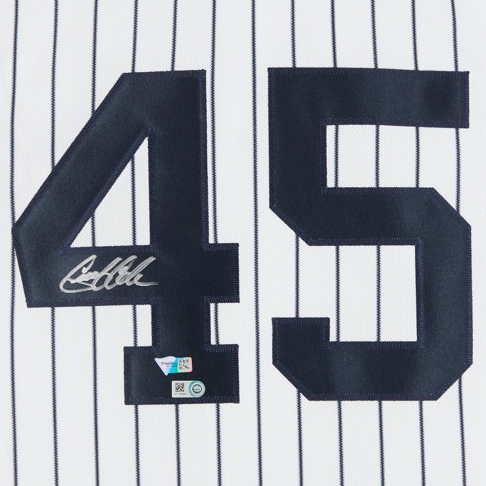 Maillot Nike blanc authentique autographié par Gerrit Cole des Yankees de New York
