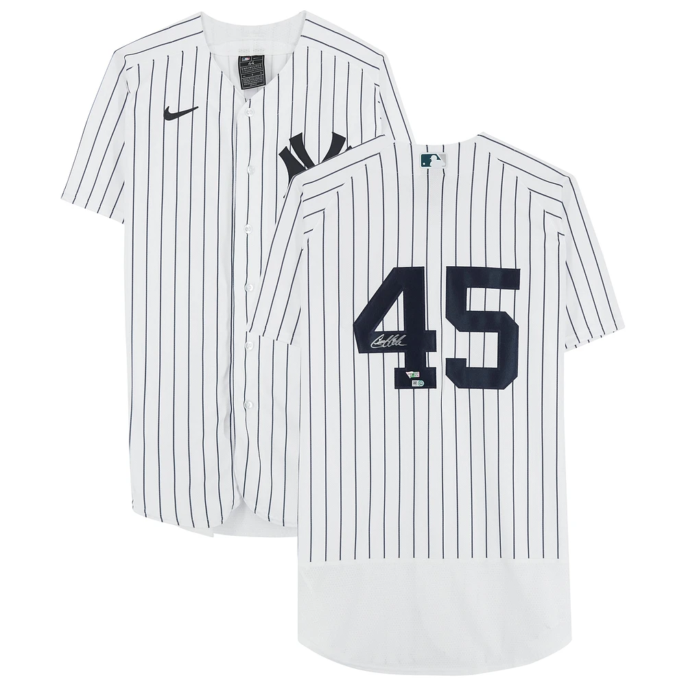 Maillot Nike blanc authentique autographié par Gerrit Cole des Yankees de New York
