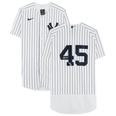 Maillot Nike blanc authentique autographié par Gerrit Cole des Yankees de New York