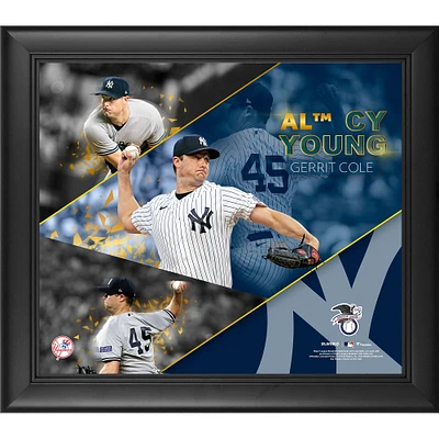 Collage encadré de Gerrit Cole, trophée Cy Young de la Ligue américaine 2023, 15" x 17"