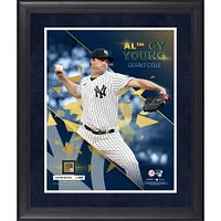 Collage encadré Gerrit Cole New York Yankees 2023 American League Cy Young Award 16" x 20" avec une capsule de terre utilisée lors du match - Édition limitée à 500 exemplaires