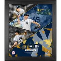 Collage encadré Gerrit Cole New York Yankees 2023 American League Cy Young Award 20" x 24" avec des morceaux de terre, de baseball et de base utilisés lors du match - Édition limitée à 500