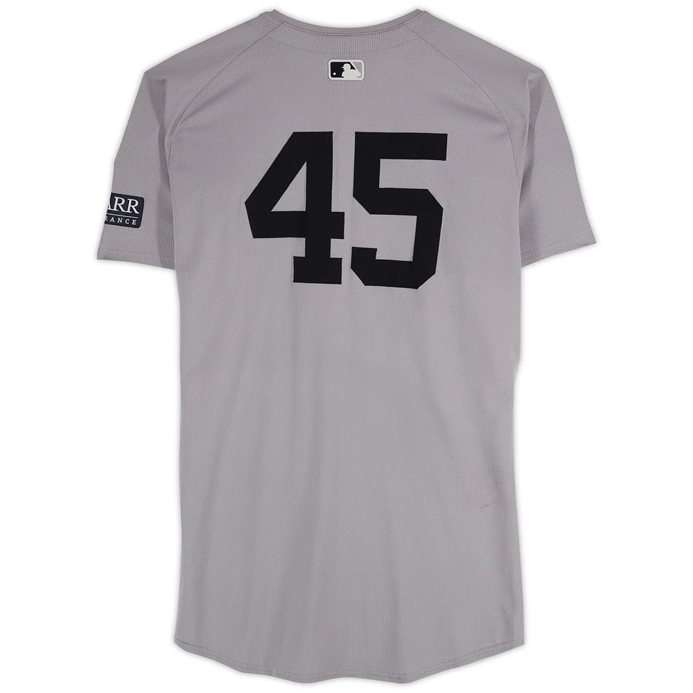 Gerrit Cole New York Yankees Game-Used #45 Gray Nike Jersey vs. Detroit Tigers on August 16, 2024 - 6 IP, 8 K, W