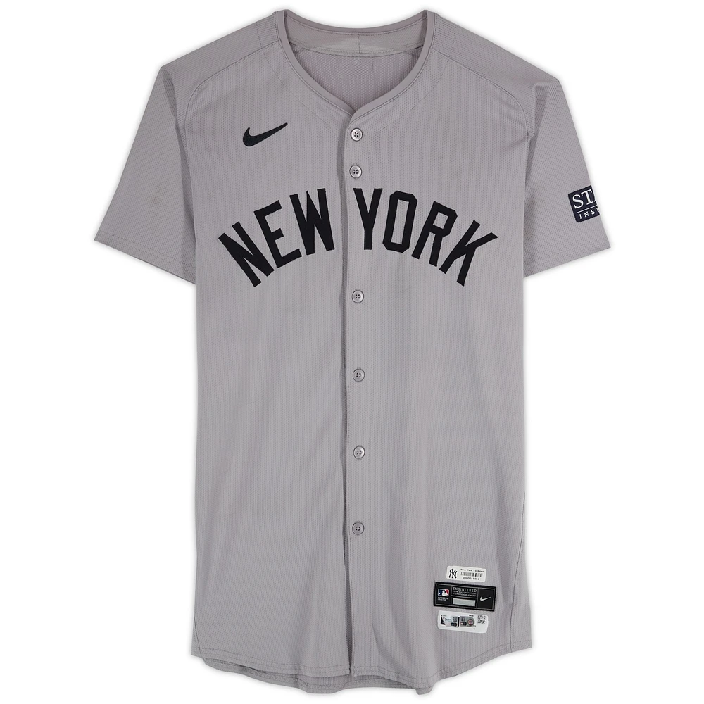 Gerrit Cole New York Yankees Game-Used #45 Gray Nike Jersey vs. Detroit Tigers on August 16, 2024 - 6 IP, 8 K, W