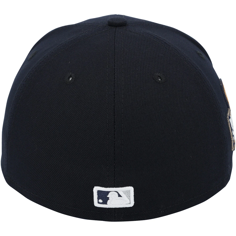 Casquette New Era bleu marine portée par Giancarlo Stanton lors du match des Yankees de New York contre les Dodgers de Los Angeles le 30 octobre 2024 - 5e match des Séries mondiales