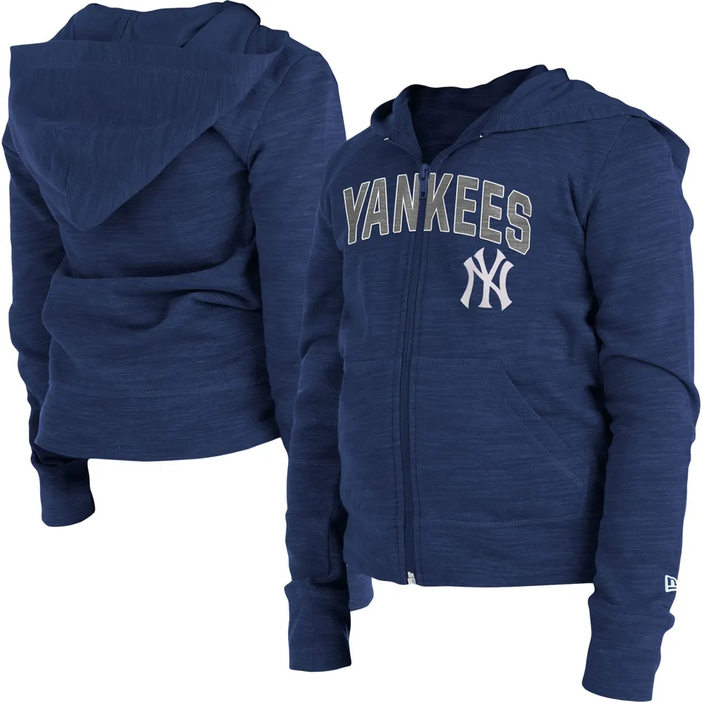 Girls Youth New Era Navy York Yankees Space Dye Full-Zip Hoodie Size: Medium