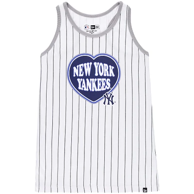 Débardeur New Era blanc à fines rayures des Yankees de York pour filles