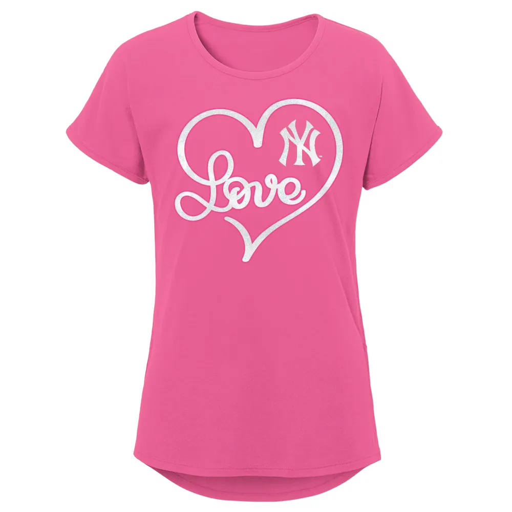 Lids New York Yankees Girls Youth Lovely T-Shirt - Pink