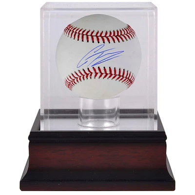 Gleyber Torres New York Yankees Autographed Baseball & Mahogany Baseball Display Case