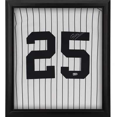 Gleyber Torres New York Yankees Autographed Framed White Majestic Authentic Jersey Shadowbox
