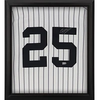Gleyber Torres New York Yankees Autographed Framed White Majestic Authentic Jersey Shadowbox