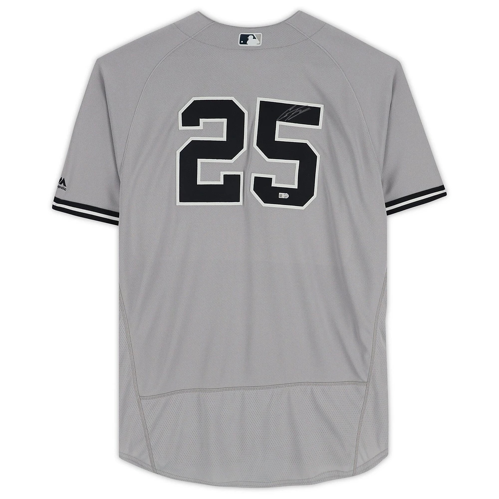 Gleyber Torres New York Yankees Autographed Topps Gray Majestic Authentic Jersey