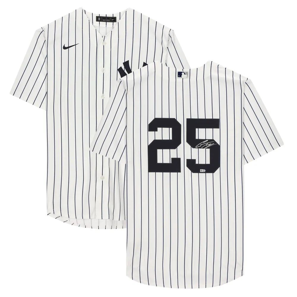 Fanatics Authentic Gleyber Torres New York Yankees Game-Used #25 White Pinstripe Jersey vs. Boston Red Sox on July 17 2022