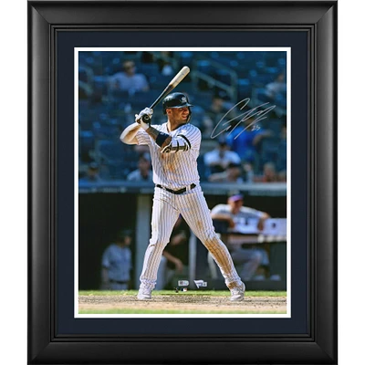 Gleyber Torres New York Yankees Framed Autographed 16" x 20" Hitting Photograph