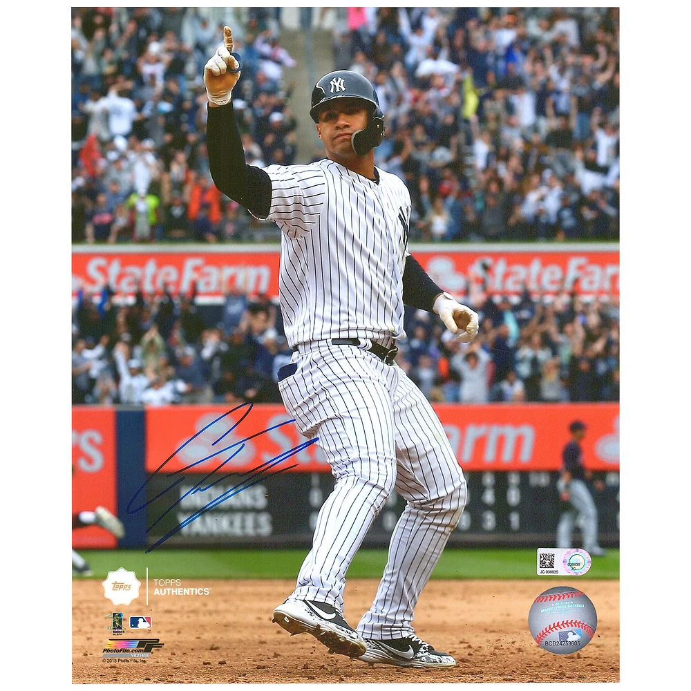 Gleyber Torres New York Yankees Topps Autographed 8" x 10" Number 1 Photograph