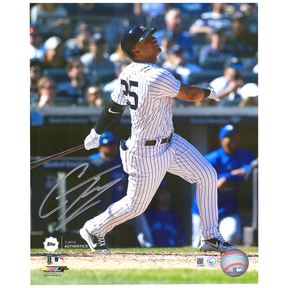 Gleyber Torres New York Yankees Topps Autographed 8" x 10" Swinging Photograph