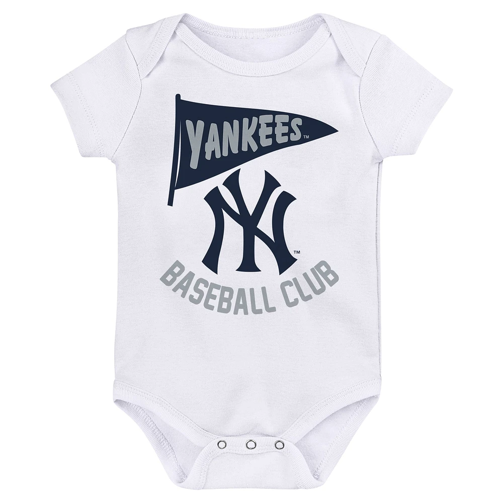 Ensemble de 3 bodys fan fanion Fanatics New York Yankees pour bébé