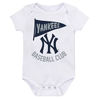 Ensemble de 3 bodys fan fanion Fanatics New York Yankees pour bébé