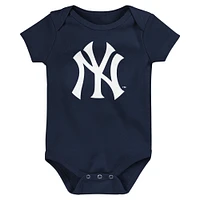 Ensemble de 3 bodys fan fanion Fanatics New York Yankees pour bébé