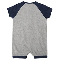 Infant  Heather Gray New York Yankees Extra Base Hit Raglan Full-Snap Romper