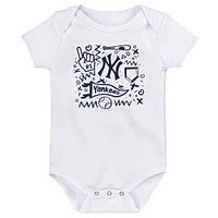 Infant  Navy New York Yankees Batter Up 3-Pack Bodysuit Set