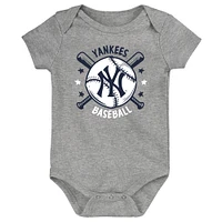 Infant  Navy New York Yankees Batter Up 3-Pack Bodysuit Set