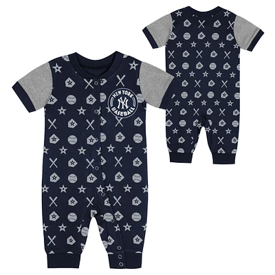 Infant  Navy New York Yankees Full-Snap Coverall Bodysuit