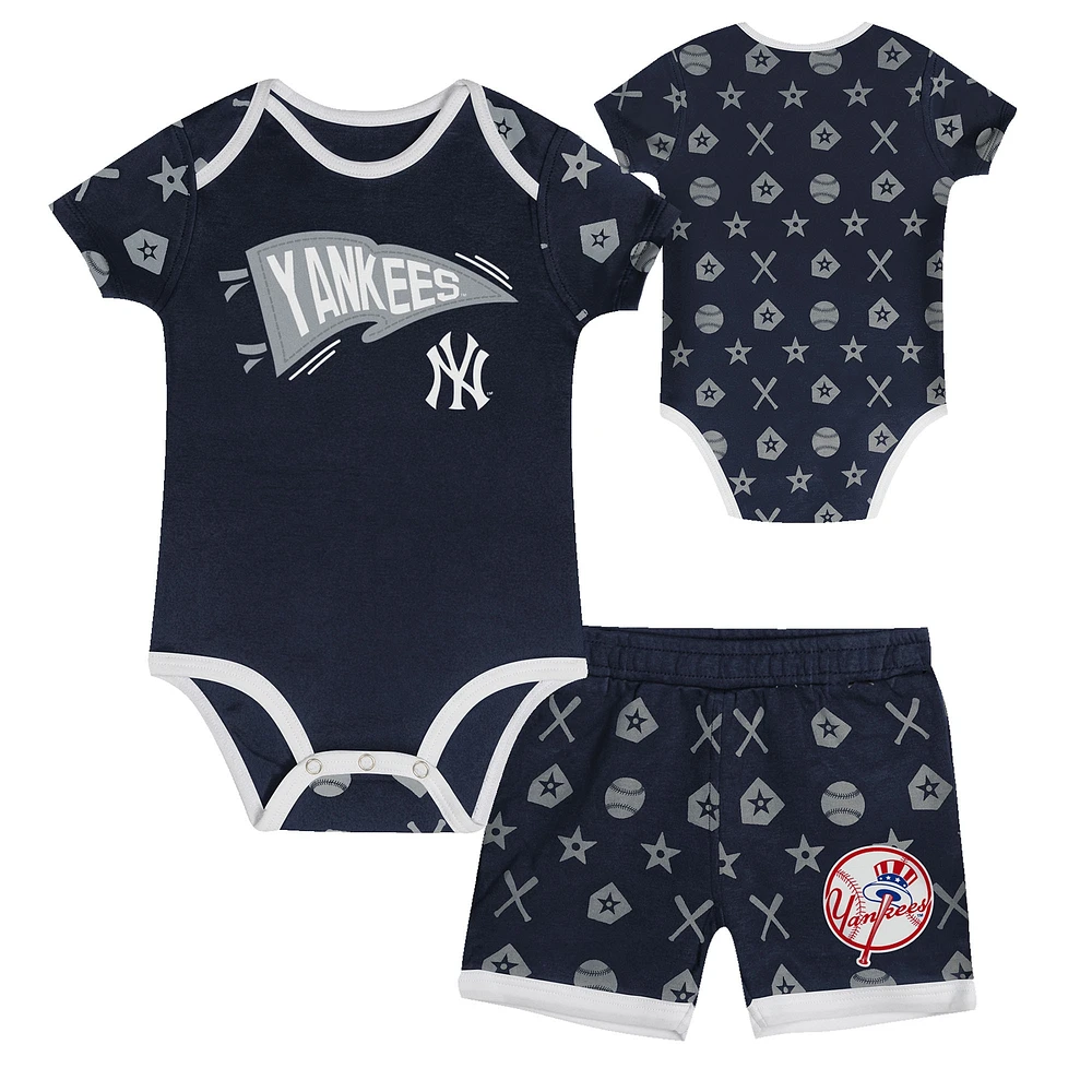 Ensemble de couvre-couches 2 pièces pour bébé bleu marine New York Yankees On Deck