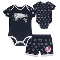 Ensemble de couvre-couches 2 pièces pour bébé bleu marine New York Yankees On Deck