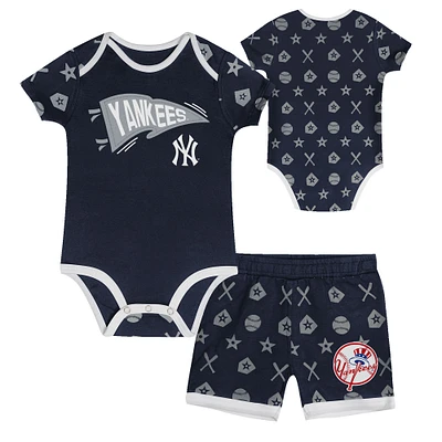 Ensemble de couvre-couches 2 pièces pour bébé bleu marine New York Yankees On Deck