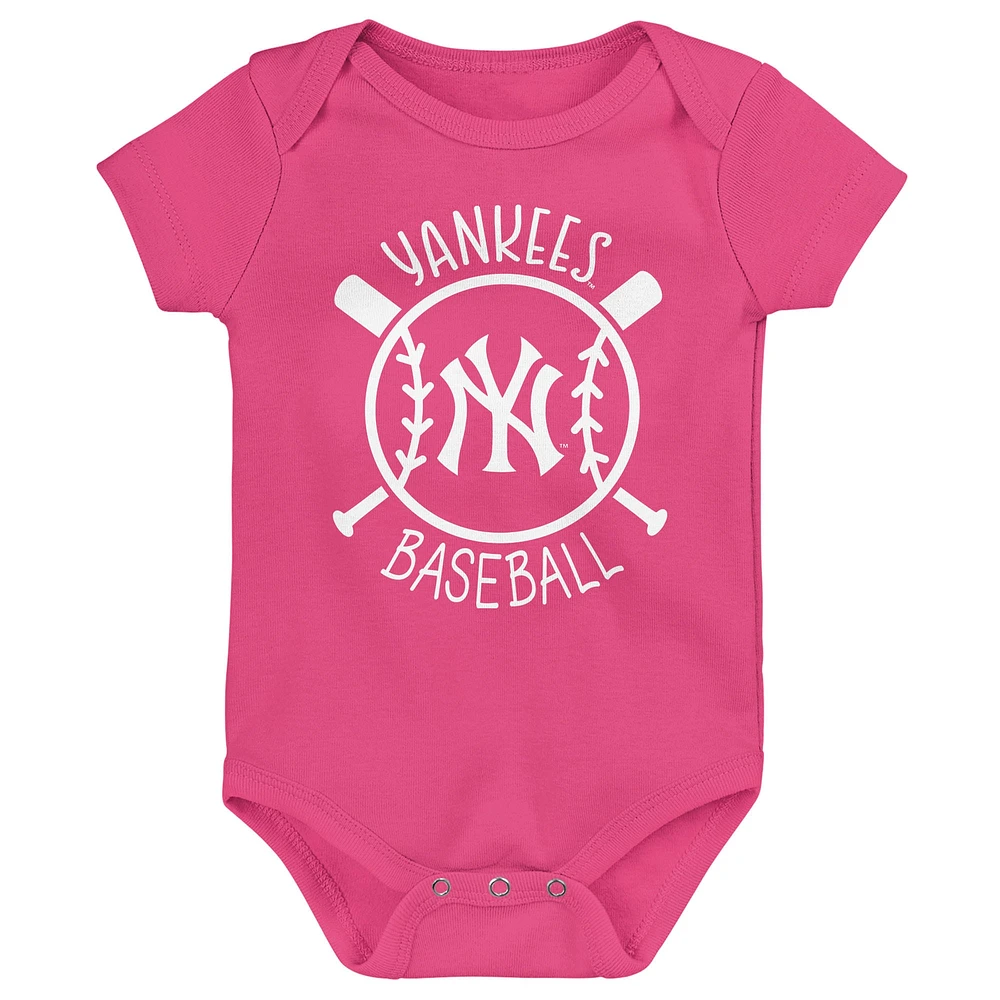 Infant New York Yankees Slide Home Three-Pack Bodysuit Set
