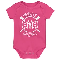 Infant New York Yankees Slide Home Three-Pack Bodysuit Set
