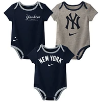 Ensemble de trois bodys Nike New York Yankees Authentic Collection pour bébé