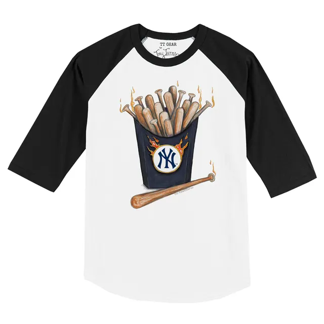 Infant Tiny Turnip White/Navy New York Yankees I Love Mom Raglan 3/4 Sleeve T-Shirt