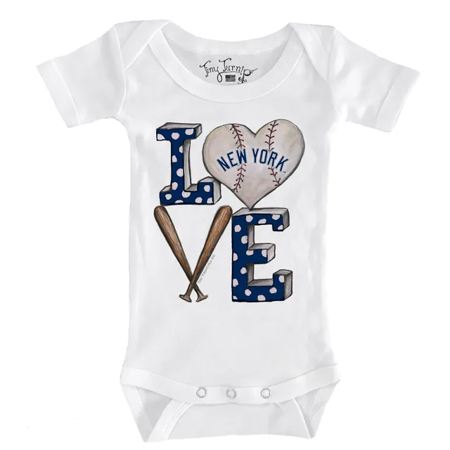 New York Yankees Tiny Turnip Infant Baseball Love Bodysuit - Navy