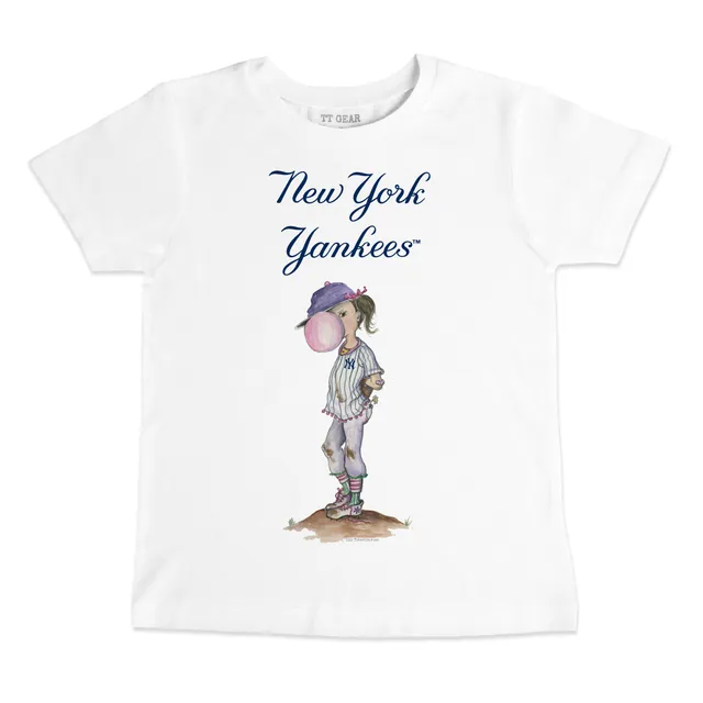 Infant Tiny Turnip White/Navy New York Yankees Bronto Raglan 3/4 Sleeve  T-Shirt