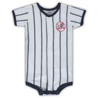 Infant Atlanta Braves White Pinstripe Power Hitter Coverall