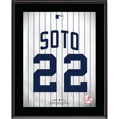 Plaque de joueur sublimée avec numéro de maillot des Yankees de New York de Juan Soto 10,5" x 13"