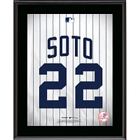 Plaque de joueur sublimée avec numéro de maillot des Yankees de New York de Juan Soto 10,5" x 13"